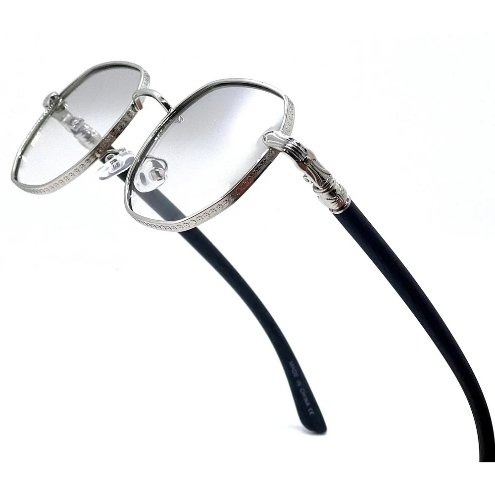 Hip Hop Sunglasses Silver Frame Clear Tinted Lens Fashion Eyewear‎ Party Outdoor